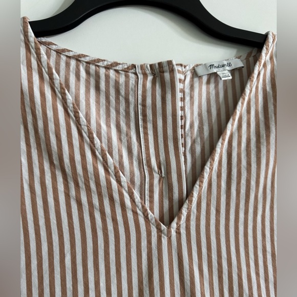 Madewell Button-Back Easy Shift Dress in York Stripe Earthen Clay Color Size XL - Picture 3 of 9